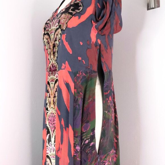 New Soft Surroundings Women's 6 Epiphany Mauve Cheetah Boho Kaftan Maxi Dress - Picture 9 of 14